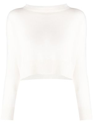 Teddy Cashmere pull en cachemire Genova à coupe crop - Blanc
