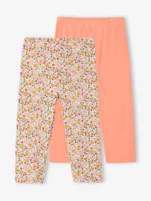 Set van 2 korte meisjesleggings ecru