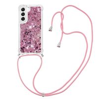 Lunso - Samsung Galaxy S23 Plus - Telefoonhoes met koord - Glitter Rose Lunso - Samsung Galaxy S23 Plus - Telefoonhoes met koord - Glitter Rose