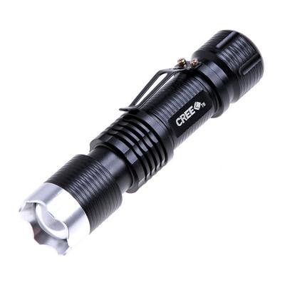 KX-C56E 900LM Zoom Convex Lens LED Flashlight CREE XM-L T6 LED 5-Mode White Light Length: 11.5cm(Black)