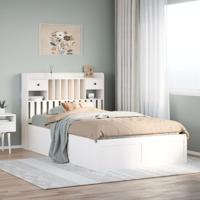 Bedframe zonder matras massief grenenhout wit 135x190 cm