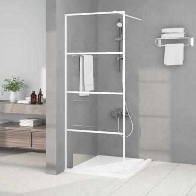 Inloopdouchewand 80x195 cm transparant ESG-glas wit