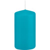 1x Turquoise blauwe woondecoratie kaarsen 5 x 10 cm 23 branduren - thumbnail