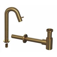 INK 5B Fonteinkraanset - staande Fonteinkraan - hoog gebogen - designSifon - Brushed mat goud 9902493