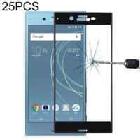 25 stuks voor Sony Xperia XZs 0.33 mm 9H oppervlaktehardheid 3D gebogen volledig scherm gehard glas screen protector (zwart)