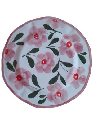 Les-Ottomans assiettes en porcelaine à fleurs (27 cm) - Blanc