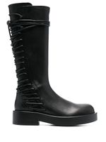 Ann Demeulemeester bottes en cuir à lacets - Noir