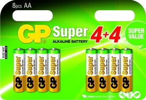 GP Alkaline Super AA 1.5V 4+4