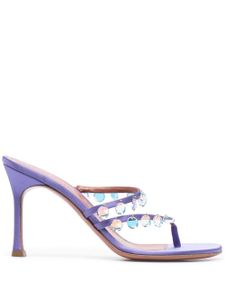 Amina Muaddi sandales Tina 105 mm à ornements en cristal - Violet