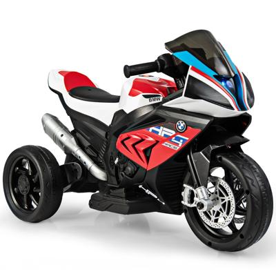 Elektrische Motorfiets 6V voor Kinderen van 3-8 Jaar 3 km/u met USB-Muzieklampje Motorvoertuig 3 Wielen met Comfortabele Stoel Rood