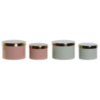 Doos-Juwelenkistje DKD Home Decor Groen Koraal Ijzer 13 x 13 x 9 cm (2 Onderdelen) (2 Stuks)