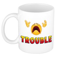 Trouble kado mok / beker wit - cadeau collega - thumbnail