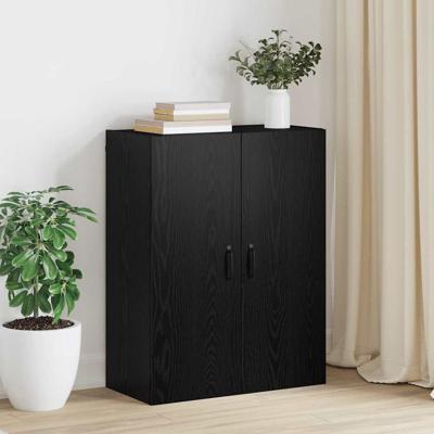 Hangkast met plank Zwart eiken 69.5 x 34 x 90 cm Bewerkt hout