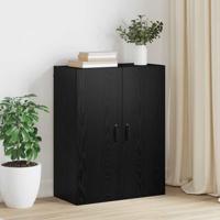 Hangkast met plank Zwart eiken 69.5 x 34 x 90 cm Bewerkt hout