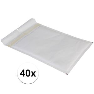 40x Luchtkussen enveloppen wit 26 x 18 cm   -