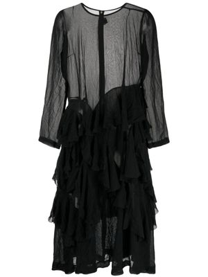 Comme Des Garçons Comme Des Garçons robe courte à fronces - Noir