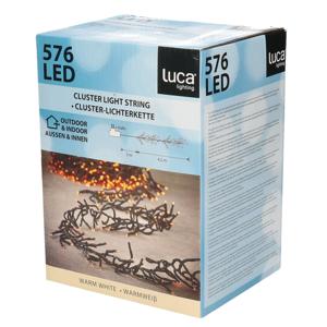 Kerstverlichting - 576 lampjes - afstandsbediening - warm wit - 420cm - clusterverlichting