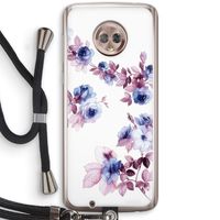 Waterverf bloemen: Motorola Moto G6 Transparant Hoesje met koord