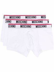 Moschino lot de trois boxers à taille à logo - Blanc