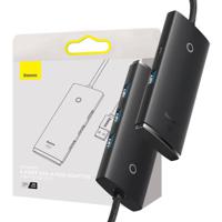 4-in-1 Baseus Lite Series USB-naar-4x USB 3.0 hub WKQX030201 - 2m - zwart - thumbnail
