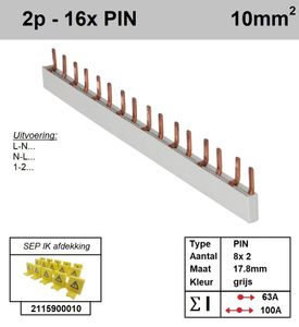 SEP Verdeelkam 2f pin 16 mod 18mm grijs P02016G00