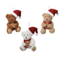 Decoris Kersthanger beer polyester 7x6x12cm