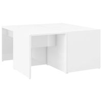 The Living Store Salontafelset - Hoogglans wit - 66 x 66 x 33 cm - 4 stuks