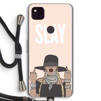 Slay All Day: Pixel 4a 5G Transparant Hoesje met koord