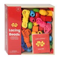 Bigjigs houten kralen in pot, 95dlg.