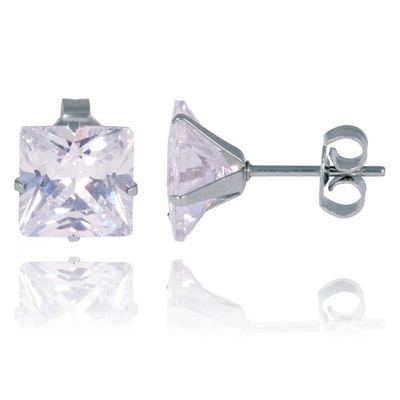 LGT Jewels Stud oorbellen Edelstaal Classic Transparent-6mm