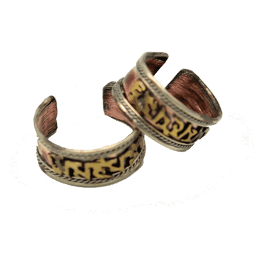 Ring Tibet met Om Mani Pad Me Hum Koperkleurig (1 cm)