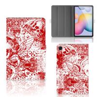 Tablettasje Samsung Galaxy Tab S6 Lite | S6 Lite (2022) Angel Skull Rood
