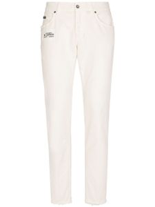 Dolce & Gabbana jean skinny à logo appliqué - Blanc