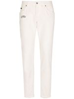 Dolce & Gabbana jean skinny à logo appliqué - Blanc