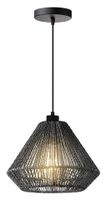 LABEL51 Hanglamp 'Ibiza Diamond' Jute, 1-lamps, kleur Zwart