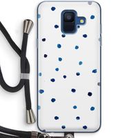 Blauwe stippen: Samsung Galaxy A6 (2018) Transparant Hoesje met koord