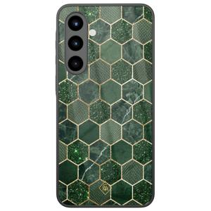 Samsung Galaxy A56 glazen hardcase - Kubus groen