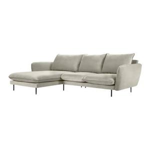 Cosmopolitan Design Vienna Hoekbank met Chaise Longue Links - Velvet - Beige