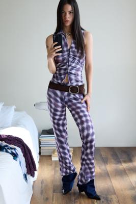 Gerimpeld T-shirt met rits - RED - S