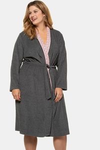 Ulla Popken Badjas, ceintuur, 2 zakken, badstof - Grote Maten Ulla Popken Badjas, ceintuur, 2 zakken, badstof - Grote Maten