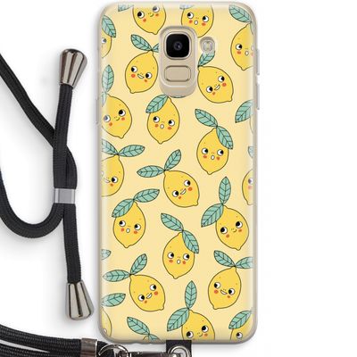 Citroenen: Samsung Galaxy J6 (2018) Transparant Hoesje met koord
