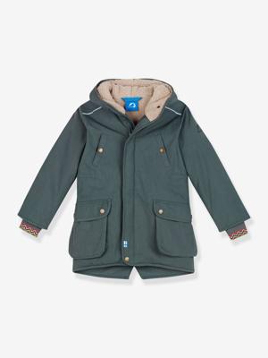 Winterparka voor kinderen TUULIKKI FINKID met teddy fleece voering saliegroen