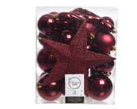 Kerstboomversiering Mix 33 st. - Ossenbloed - Decoris