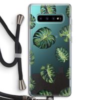 Tropische bladeren: Samsung Galaxy S10 Plus Transparant Hoesje met koord