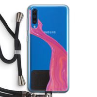 Paarse stroom: Samsung Galaxy A50 Transparant Hoesje met koord