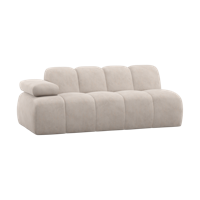 Woood Mojo 2-zits bank arm links ribstof Ecru