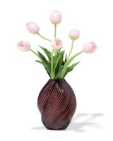 051 Vaas ⌀7x21cm Glas Twist Bruin (bruin)