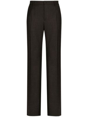 Dolce & Gabbana pantalon en laine stretch à coupe droite - Noir