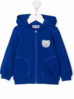 Moschino Kids hoodie zippé à logo - Bleu