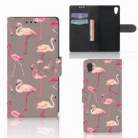 Sony Xperia XA1 | Telefoonhoesje | Met pasjeshouder | Flamingo